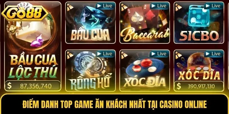 Điểm danh top game ăn khách nhất tại Casino Online