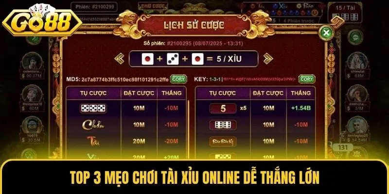 Top 3 mẹo chơi Tài Xỉu online dễ thắng lớn